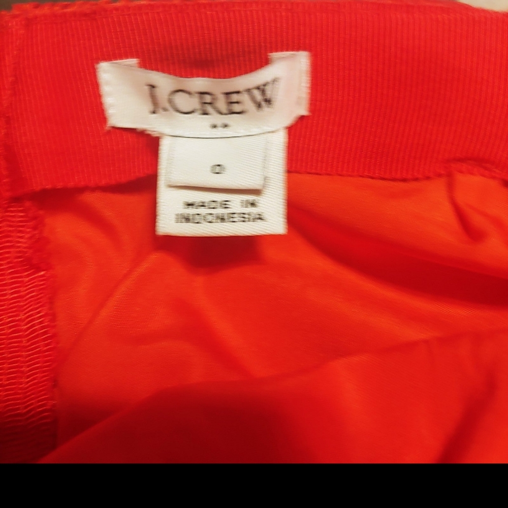 J Crew FRINGE LACE KNIT VIVID RED MINI SKIRT SIZE 0 - Picture 10 of 12